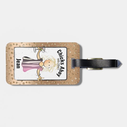 Grappig voor haar cruisen meisje glitter bagagelabel (Achterkant horizontaal)