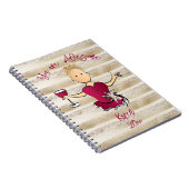 Grappig voor haar glam glitter Vrouw Cartoon schri Notitieboek (Rechterzijde)