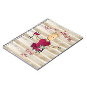 Grappig voor haar glam glitter Vrouw Cartoon schri Notitieboek (Linkerzijde)