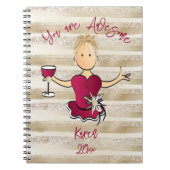 Grappig voor haar glam glitter Vrouw Cartoon schri Notitieboek (Voorkant)