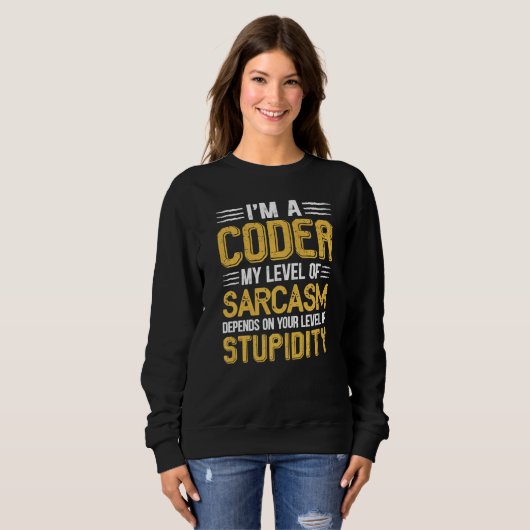 Grappig voor IT Computer Nerd Codeur Sarcasme Trui (Voorkant volledig)
