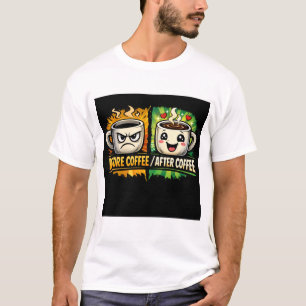 Grappig Voor Koffie Na Koffie Cartoon Koffie  T-shirt