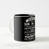 Grappig voor mijn liefste zoon in de wet tweekleurige koffiemok (Voorkant links)