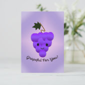 Grappig voor u druiven bedankkaart (Staand voorkant)