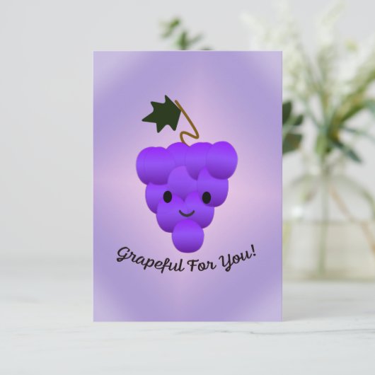 Grappig voor u druiven bedankkaart (Staand voorkant)