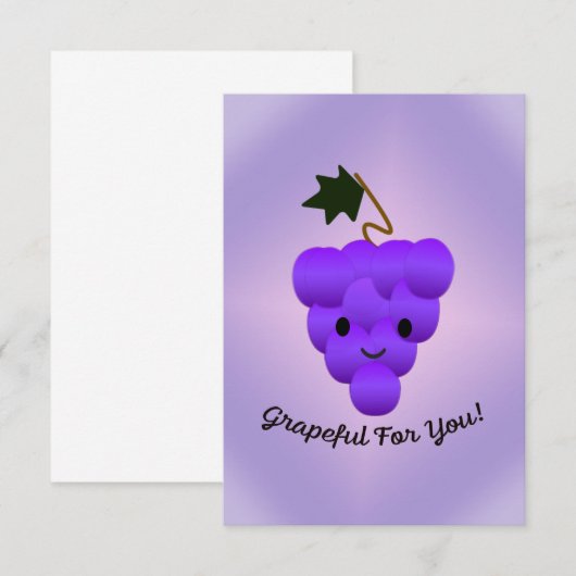 Grappig voor u druiven bedankkaart (Voorkant / Achterkant)