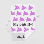 Grappig voor vrouwen: "Als varkens vliegen" Golfhanddoek (Insitu)