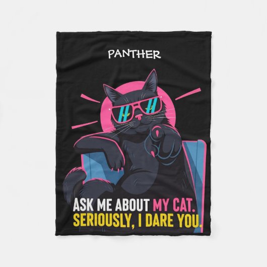 Grappig Vraag Mij Over Mijn Kat Matching Kat & Eig Fleece Deken (Voorkant)