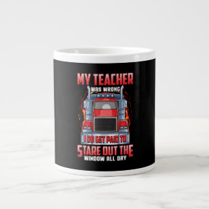 Grappig vrachtwagenchauffeurs maken kunstgeschenk  grote koffiekop