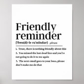 Grappig vriendelijke herinneringsdefinitie poster (Voorkant)