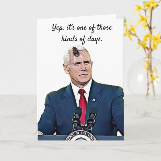Grappig vriendenkaart, vlucht op Pence's Head Bad  Kaart (Gele Bloem)