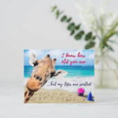 Grappig Vriendin Verjaardag - Age Secret Giraffe Briefkaart (Staand voorkant)