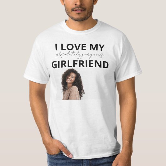Grappig vriendje met Vriendin's Fotocadeau T-shirt (Voorkant)