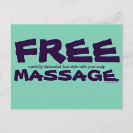 Grappig  vrije haarstijl met massage briefkaart