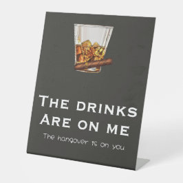 Grappig vrijgezellenfeest bar bord reclamebord met voetstuk