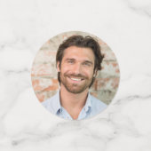 Grappig vrijgezellenfeest bruidegom gezicht confet confetti (Kleine voorkant)