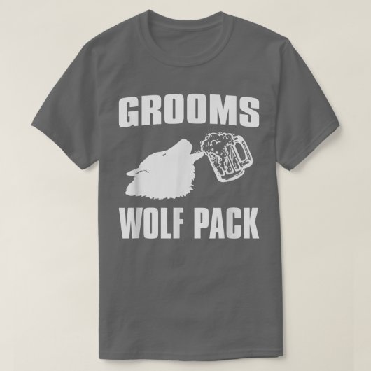 Grappig vrijgezellenfeest Bruidegom Wolf Pack  T-shirt (Design voorkant)