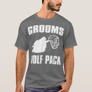 Grappig vrijgezellenfeest Bruidegom Wolf Pack  T-shirt