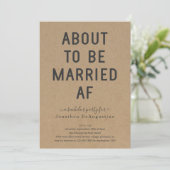 Grappig vrijgezellenfeest Married AF Kaart (Staand voorkant)