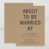 Grappig vrijgezellenfeest Married AF Kaart (Voorkant / Achterkant)