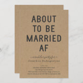 Grappig vrijgezellenfeest / Meidenavond Married AF Kaart (Voorkant / Achterkant)