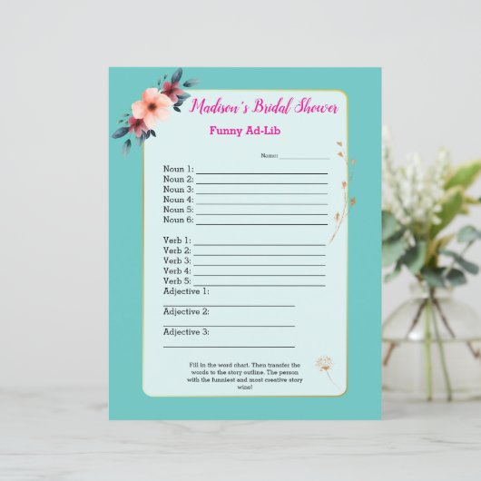 Grappig Vrijgezellenfeest spel 🎉 Ad-Lib (Staand voorkant)