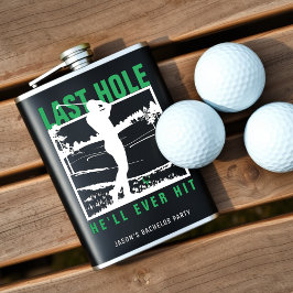 Grappig vrijgezellenfeest voor golfers Laatste hol Heupfles