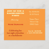 Grappig vrijgezellenfeest, vrijgezellenfeest, hen. uitnodiging briefkaart (Achterkant)