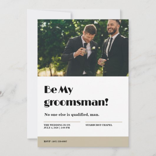 Grappig vrijgezellenfeest wordt mijn groomsman voo kaart (Voorkant)