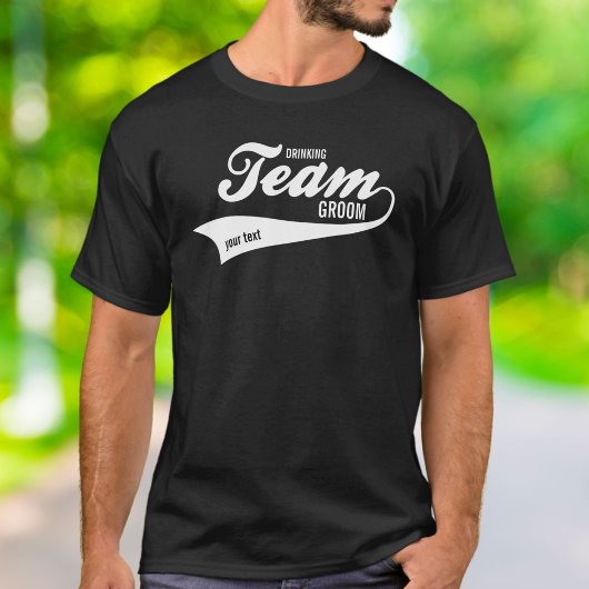 Grappig vrijgezellenteam bruidegom Drink sportlogo T-shirt