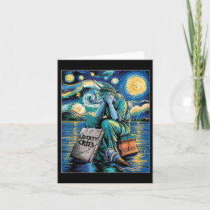 Grappig Vrijheidsbeeld huilt, Van Gogh Sterrenbeel Kaart