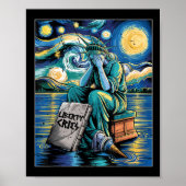 Grappig Vrijheidsbeeld huilt, Van Gogh Sterrenbeel Poster (Voorkant)