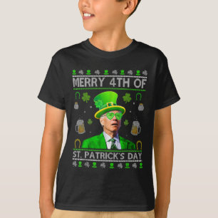 Grappig vrolijk 4e St. Patrick's Day Joe Biden Hoo T-shirt