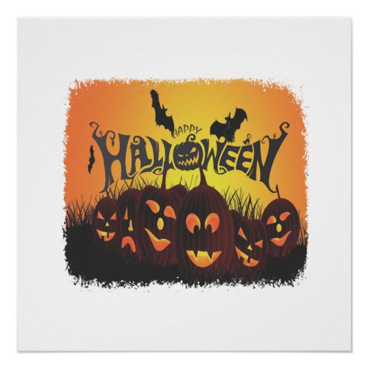 Grappig vrolijk Halloween-ontwerp Perfect Poster (Voorkant)