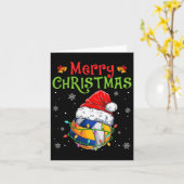 Grappig Vrolijk Kerst Volleybal Santa Hat Xmas Li Kaart (Gele Bloem)