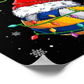Grappig Vrolijk Kerst Volleybal Santa Hat Xmas Li Poster (Hoek)