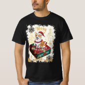 Grappig Vrolijk Kerstfeest Cargi Unbox me T-shirt (Voorkant)