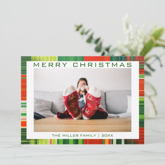 Grappig Vrolijk Kerstfeest Custom Photo Holiday Ka Feestdagenkaart (Staand voorkant)