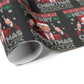 Grappig Vrolijk Kerstfeest Donald Trump Kerstman Cadeaupapier (Rol Hoek)