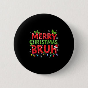 Grappig Vrolijk Kerstfeest Kerstverlichting Santa  Ronde Button 5,7 Cm