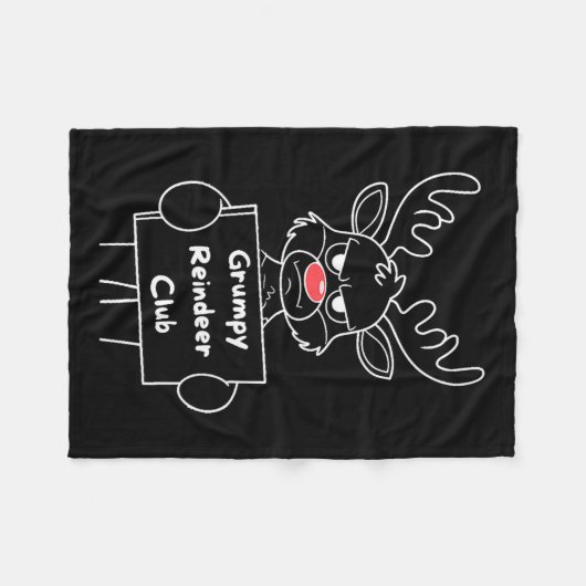 Grappig Vrolijk Kerstfeest Mpy Rendier Club Feeste Fleece Deken (Voorkant (Horizontaal))
