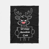 Grappig Vrolijk Kerstfeest Mpy Rendier Club Feeste Fleece Deken (Voorkant)