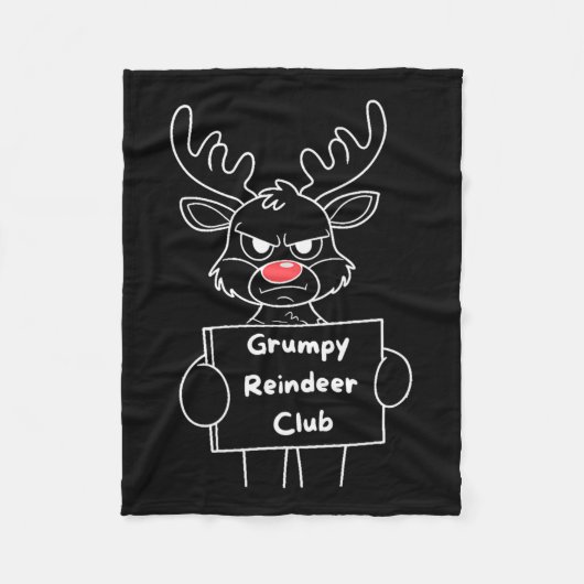 Grappig Vrolijk Kerstfeest Mpy Rendier Club Feeste Fleece Deken (Voorkant)