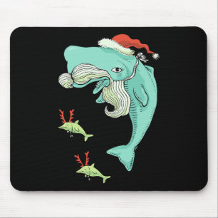 Grappig Vrolijk Kerstfeest Ocean Whale Santa Claus Muismat