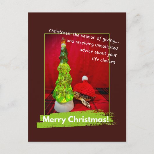 Grappig Vrolijk Kerstfeest Ongevraagd Advies Schil Briefkaart (Voorkant)