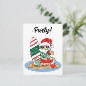 Grappig vrolijk kerstfeest Sinterklaas op het stra Uitnodiging Briefkaart (Staand voorkant)