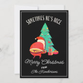 Grappig Vrolijk Kerstgroet Naughty Santa Theme Feestdagenkaart (Voorkant)