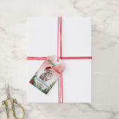 Grappig Vrolijk Kerstkrans Schattige Kattenkatje Cadeaulabel (Met Touw)