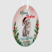 Grappig Vrolijk Kerstkrans Schattige Kattenkatje Ornament (voorkant)