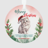 Grappig Vrolijk Kerstkrans Schattige Kattenkatje Ornament (achterkant)